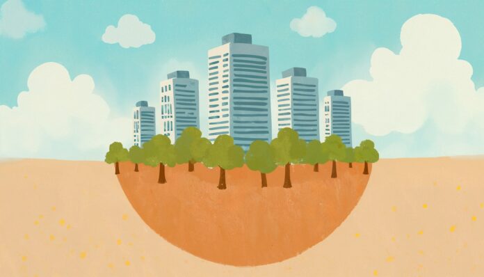 immobiliereneurope_Montée des quartiers climatiquement résilients en Europe nouvelle frontière de l’investissement immobilier__housing-crisis-concept-illustrated quartiers climatiquement résilients