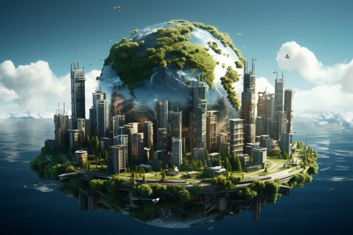 immobiliereneurope_La bulle verte menace-t-elle l’immobilier européen_futuristic-view-high-tech-earth-planet immobilier vert Europe